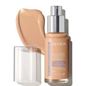 Revlon Illuminance Skin Liquid Foundation, Hyaluronic Acid, 317 Tan Sand,1 fl oz